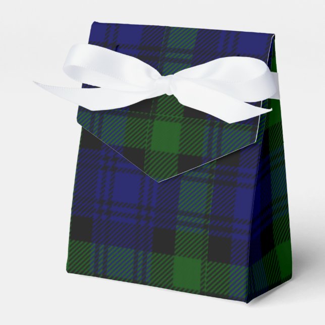 Black Watch Tartan Blue Green Plaid Favor Box (Front Side)