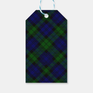 Black Watch Tartan Blue Green Plaid Gift Tags