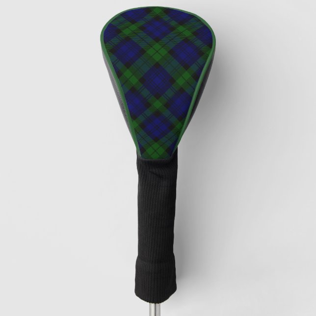 Black Watch Tartan Blue Green Plaid Golf Head Cover (Front)