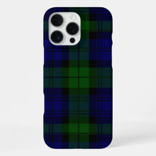 Black Watch Tartan Blue Green Plaid iPhone 16 Pro Max Case