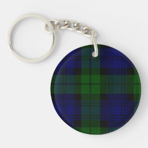 Black Watch Tartan Blue Green Plaid Keychain