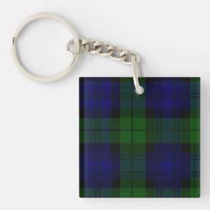 Black Watch Tartan Blue Green Plaid Keychain
