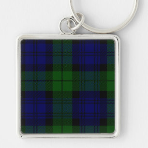 Black Watch Tartan Blue Green Plaid Keychain
