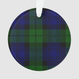 Black Watch Tartan Blue Green Plaid Ornament