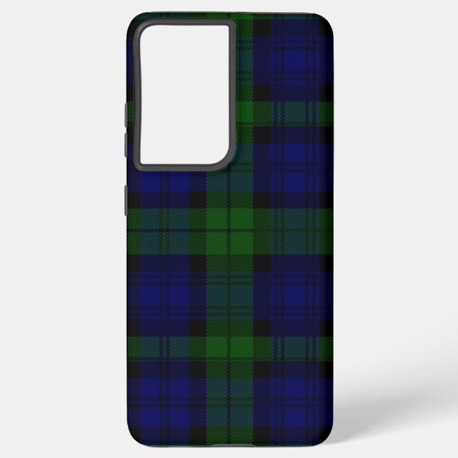 Black Watch Tartan Blue Green Plaid Samsung Galaxy S21+ Case (Back)