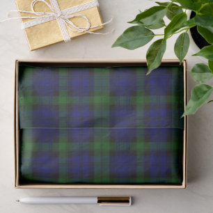 Black Watch Tartan Blue Green Plaid Tissue Paper