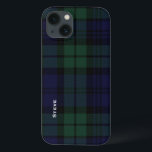 Black Watch Tartan Plaid iPhone 13 Case<br><div class="desc">Handsome iPhone case done in the dark blue and green Black Watch tartan plaid. Personalize the white text,  running down the left side,  for yourself or as a great gift idea. Stylish way to protect your electronic device.</div>