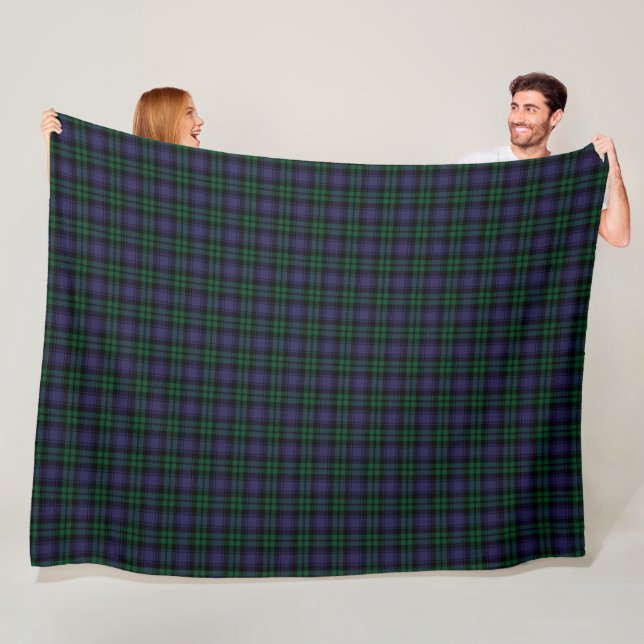 Black Watch Tartan, Plaid Fleece Blanket (In Situ)