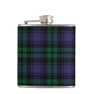 Black Watch Tartan, Plaid Hip Flask