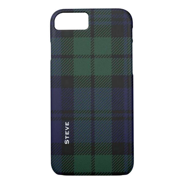 Black Watch Tartan Plaid iPhone 7 Case (Back)