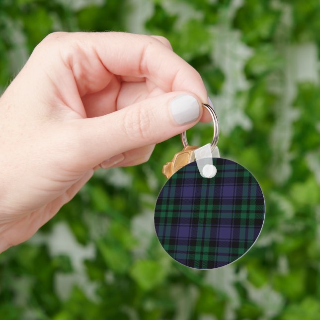 Black Watch Tartan, Plaid Keychain (Hand)