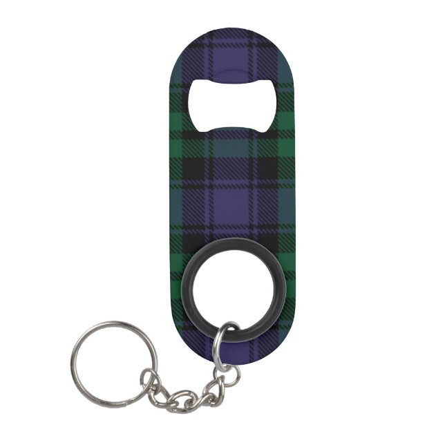 Black Watch Tartan, Plaid Keychain Bottle Opener (Front)