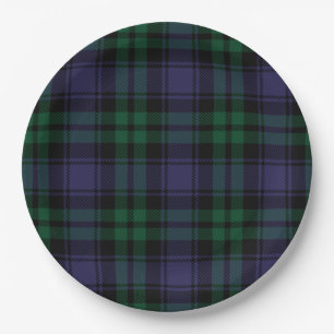 Black Watch Tartan, Plaid Paper Plate