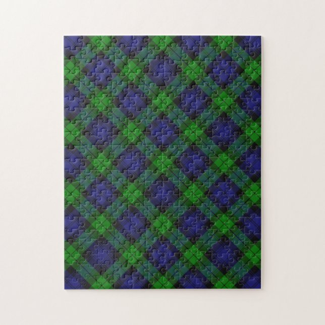 Black Watch Tartan Plaid Pattern Jigsaw Puzzle (Vertical)