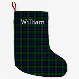 Black Watch Tartan Plaid Personalized Small Christmas Stocking