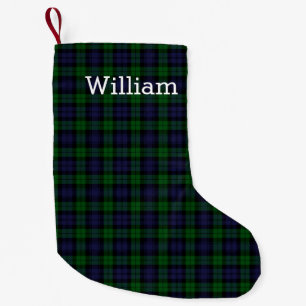 Black Watch Tartan Plaid Personalized Small Christmas Stocking