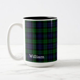 Black Watch Tartan Plaid personalized Two-Tone Coffee Mug
