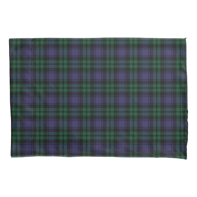 Black Watch Tartan, Plaid Pillowcase (Front)