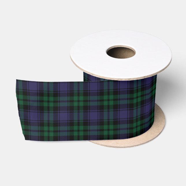 Black Watch Tartan, Plaid Satin Ribbon (Spool)