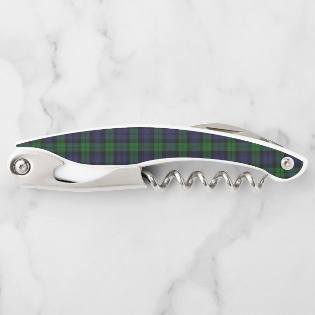 Black Watch Tartan Plaid Scottish Plaid Pattern Corkscrew (Front)