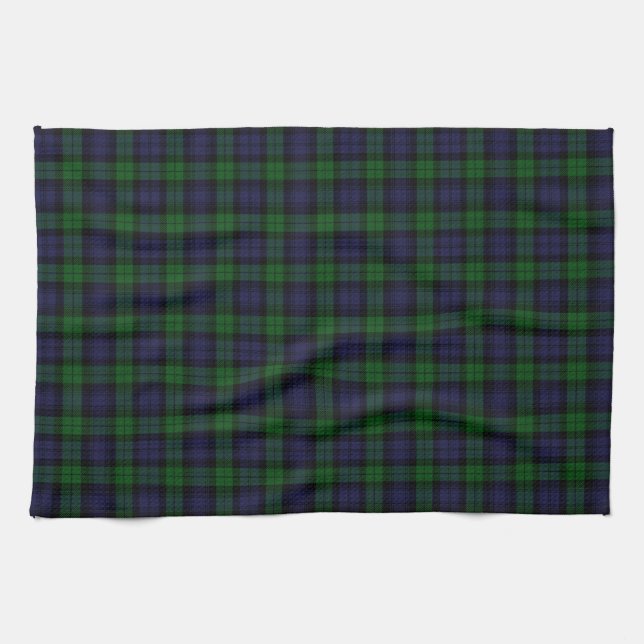 Black Watch Tartan Plaid Scottish Plaid Pattern Kitchen Towel (Horizontal)