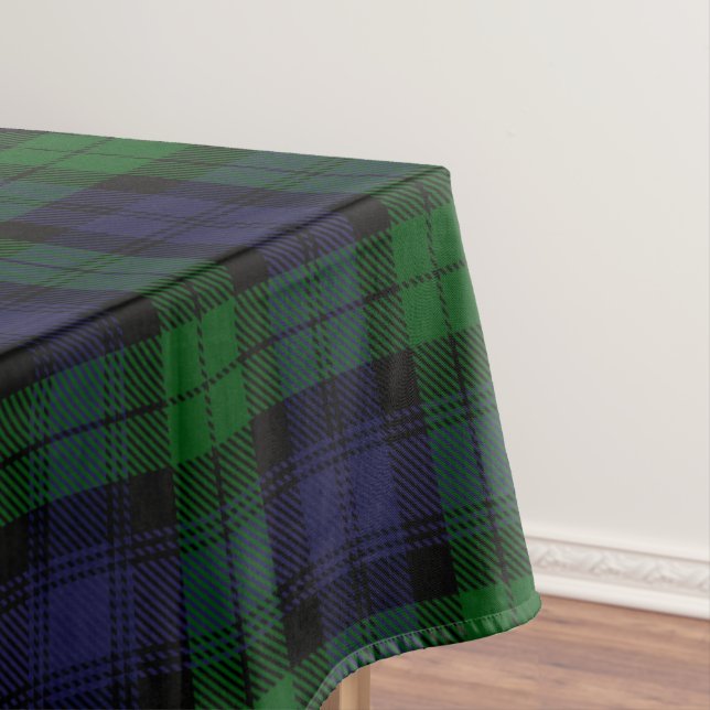 Black Watch Tartan Plaid Scottish Plaid Pattern Tablecloth (In Situ)