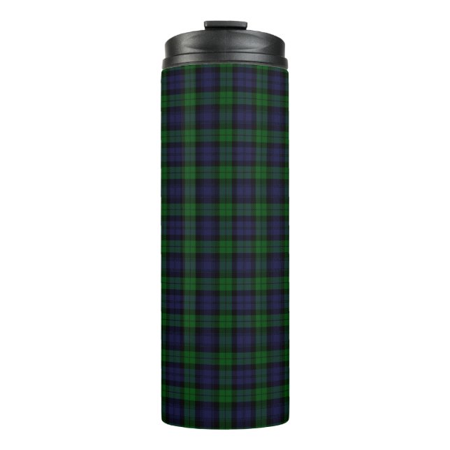 Black Watch Tartan Plaid Scottish Plaid Pattern Thermal Tumbler (Front)