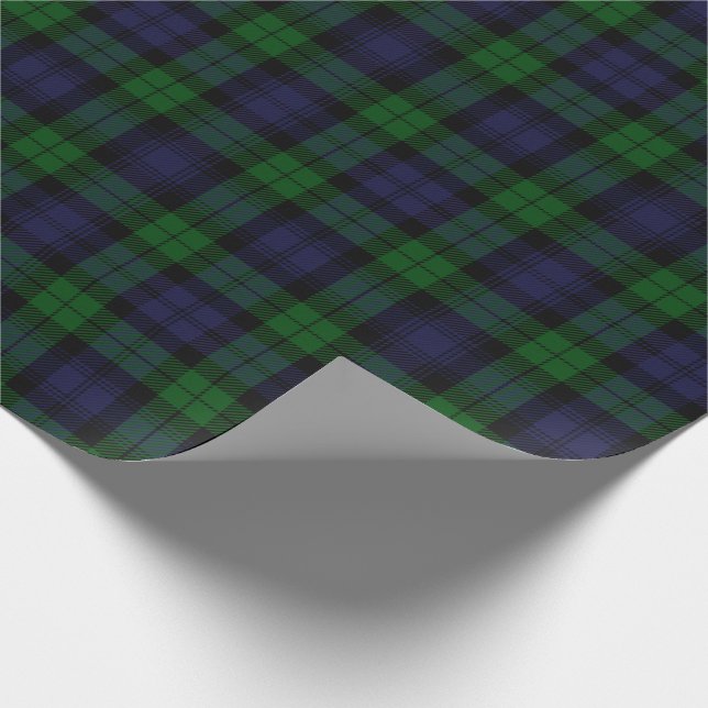 Black Watch Tartan Plaid Scottish Plaid Pattern Wrapping Paper (Corner)