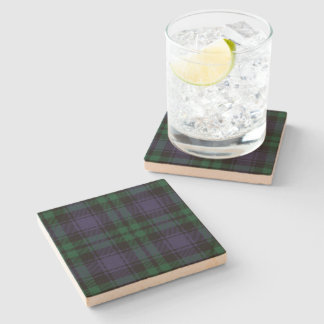 Black Watch Tartan, Plaid Stone Coaster