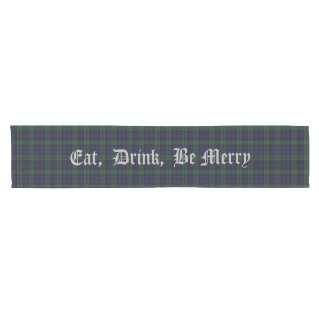 Black Watch Tartan Plaid Table Runner (Horizontal)