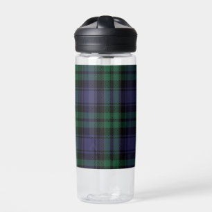 Black Watch Tartan, Plaid Water Bottle