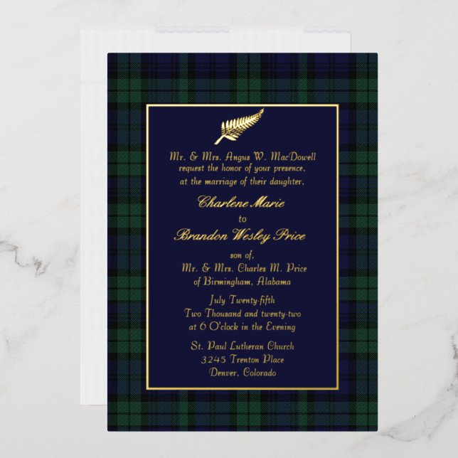 Black Watch Tartan Plaid Wedding (Envelope)