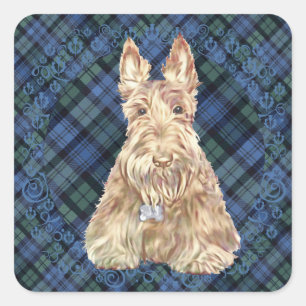 Black Watch Tartan Square Sticker