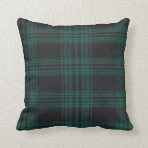 Black watch tartan Throw Pillow 16" x 16"