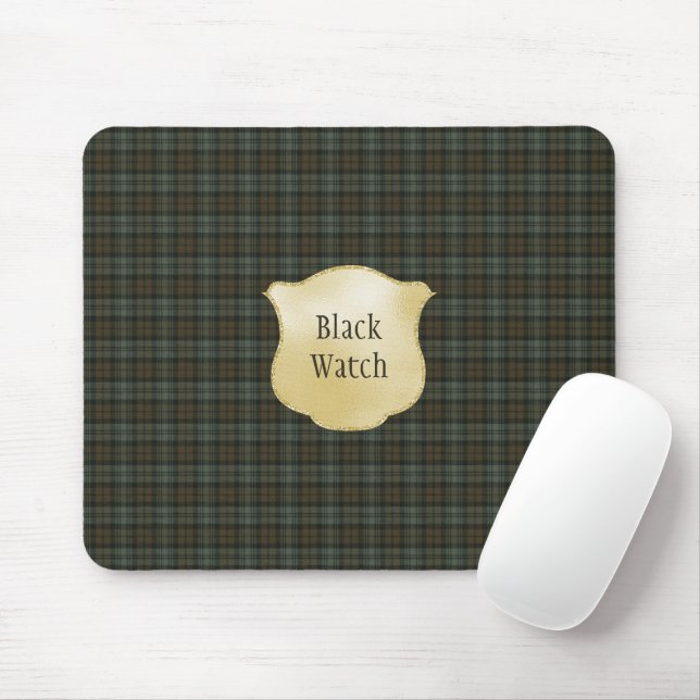 Black Watch Weathered Original Scottish Tartan Mouse Pad (With Mouse)