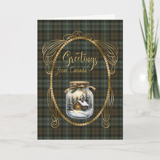 Black Watch Weathered Scottish Tartan Greetings  Holiday Card (Front)