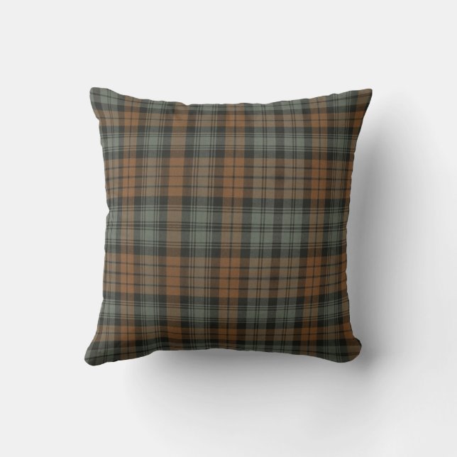 BLACK WATCH WEATHERED TARTAN THROW PILLOW (Back)