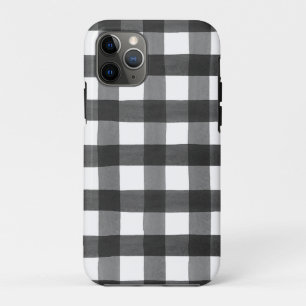 Black Watercolor Buffalo Plaid Iphone 11 pro Coque
