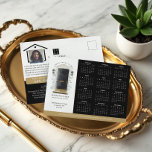 Black Watercolor Door Real Estate Calendar 2025 Postcard<br><div class="desc">Beautiful and elegant real estate business 2025calendar marketing postcard. Our design features our own hand-painted watercolor black front door. Accented with touches of gold on the mailbox slot, door handle, and door kickplate. Modern black outdoor wall lights and a burlap welcome doormat complete this charming real estate design. Personalize with...</div>