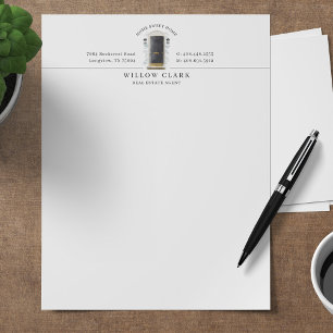 Black Watercolor Front Door Personalized Company Letterhead