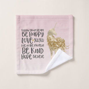 Black Watercolor Inspirational Gold Unicorn