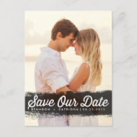 BLACK WATERCOLOR SPLASH | SAVE THE DATE POSTCARD
