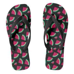 Black Watermelon Flip Flops