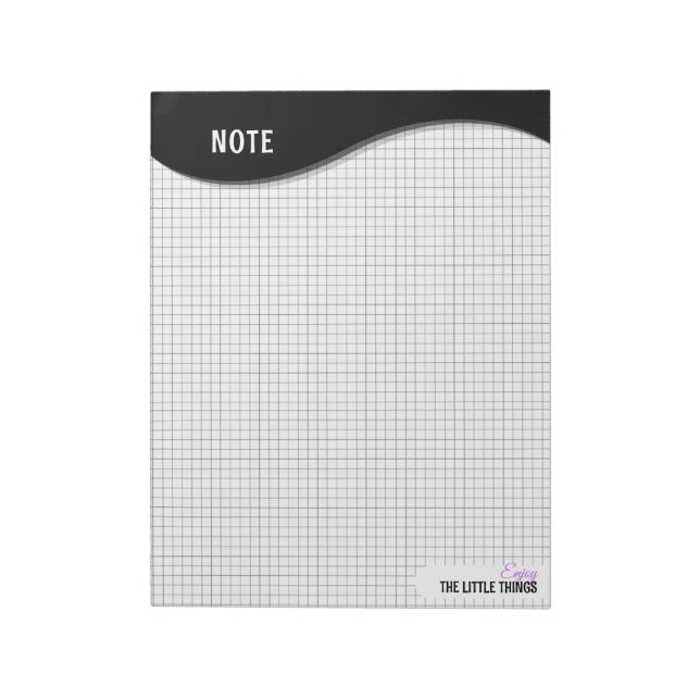 Black Wave "Enjoy Little Things" Grid Dot Notes  (Rotated)