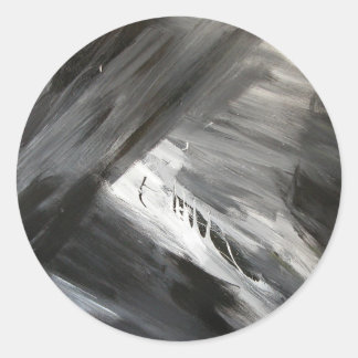 BLACK WAVES CLASSIC ROUND STICKER