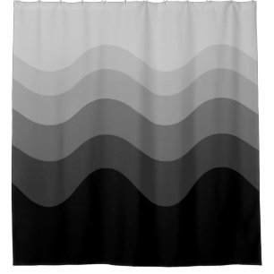 Black Wavey Stripe rideau de douche moderne