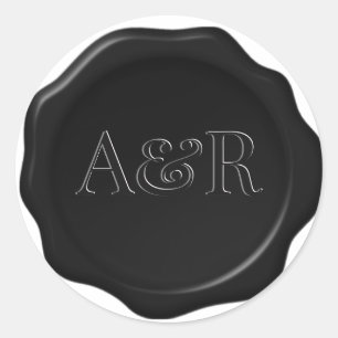 Black Wax seal Sticker monogram,