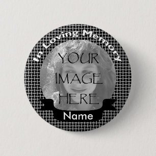 Black Weave Photo Memorial Button