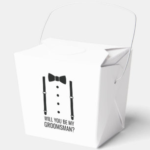 Black Wedding Bow Tie Groomsman Proposal Favor Box