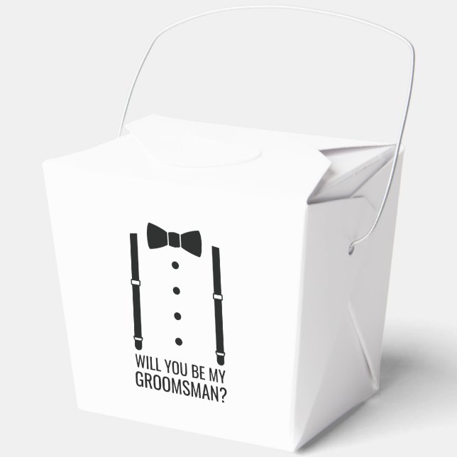 Black Wedding Bow Tie Groomsman Proposal Favor Box (Front)